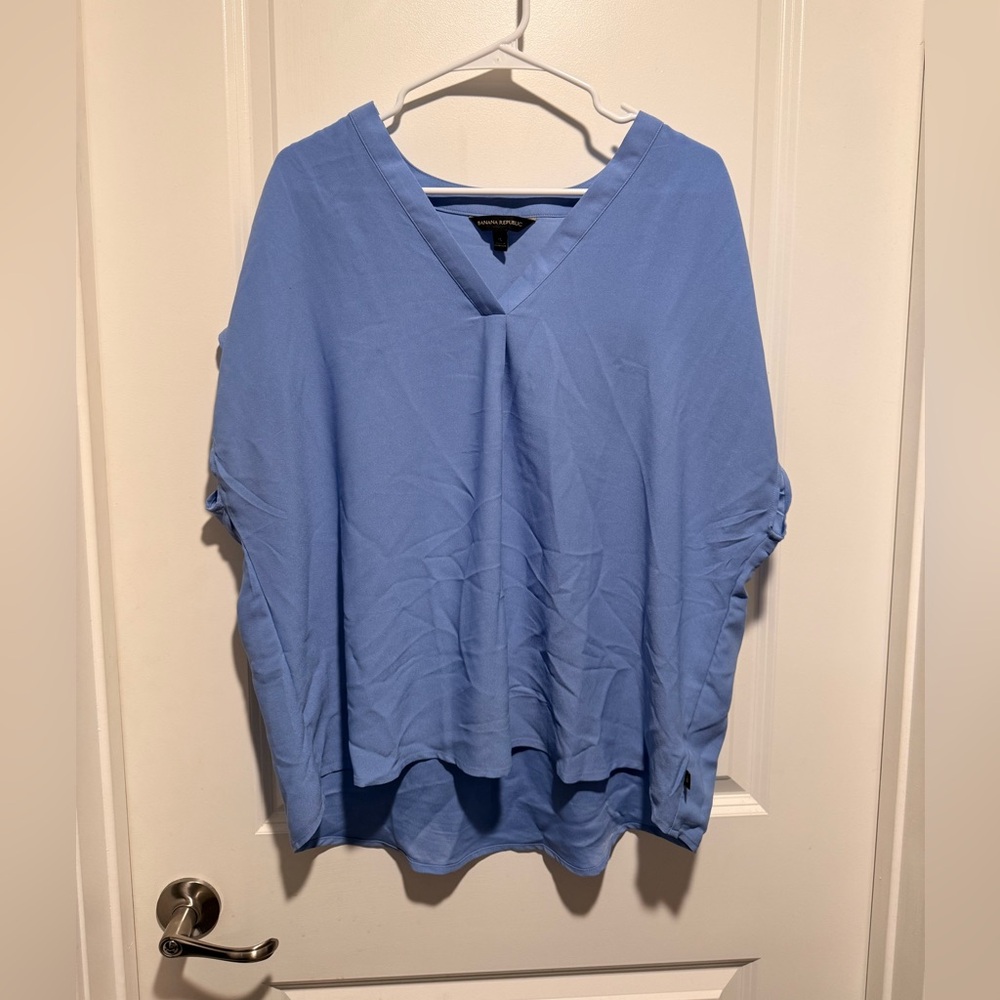 Banana Republic Light Blue V-Neck Blouse